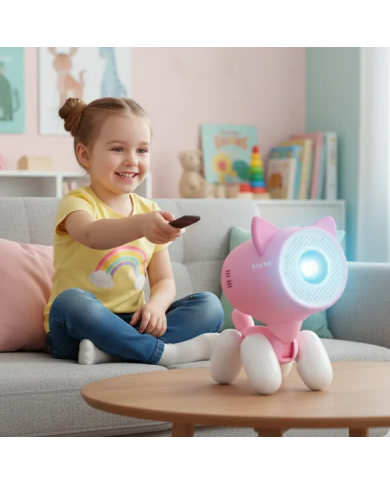 Proyector para cine en casa con funciones educativas Kiano Alpha KID Pink (cat)