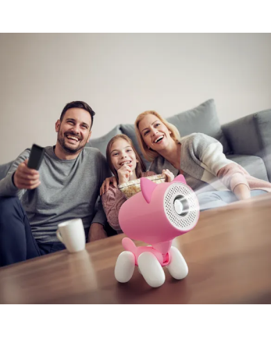 Proyector para cine en casa con funciones educativas Kiano Alpha KID Pink (cat)