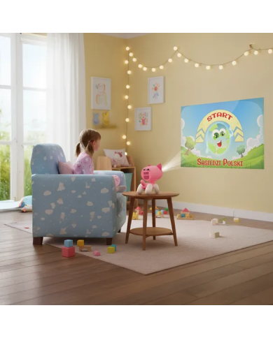 Proyector para cine en casa con funciones educativas Kiano Alpha KID Pink (cat)