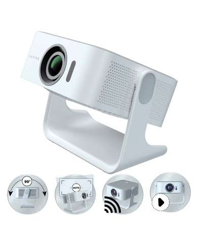 Proyector para cine en casa Kiano Elegance Cinema, 400 Ansi, Netflix, Prime, YouTube