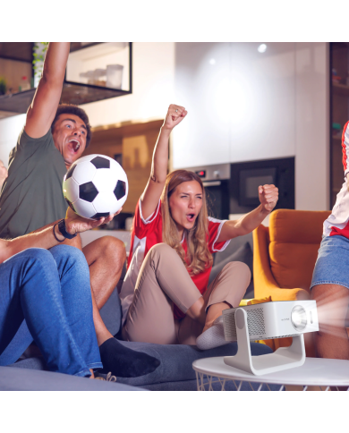Proyector para cine en casa Kiano Elegance Cinema, 400 Ansi, Netflix, Prime, YouTube