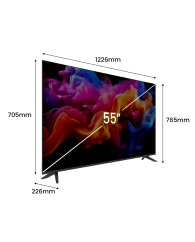 Televisor Kiano Elegance 55" 4K Smart TV VIDAA Netflix. HBO, Prime