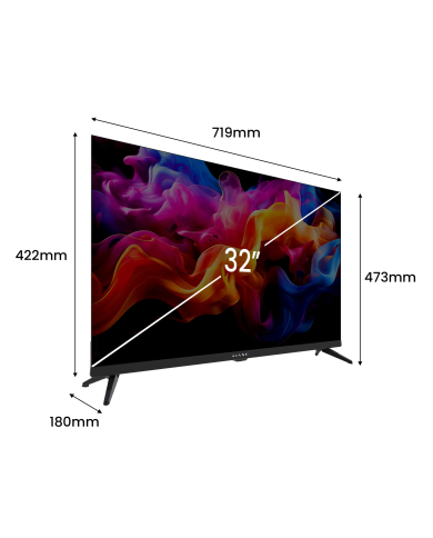 Televisor Kiano Elegance 32" HD Ready Smart TV VIDAA Netflix. HBO, Prime