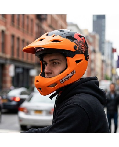 Casco de mandíbula Kamikaze RONIN Helmet Orange