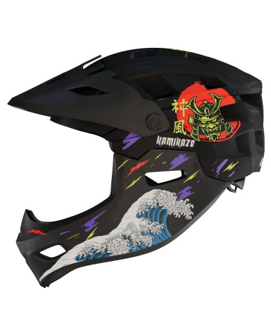 Casco de mandíbula Kamikaze RONIN Wave Black