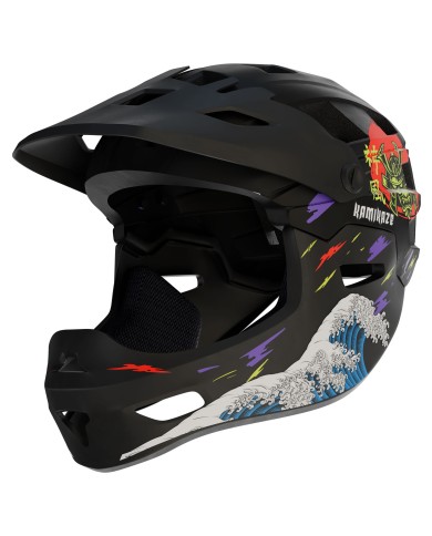 Casco de mandíbula Kamikaze RONIN Wave Black