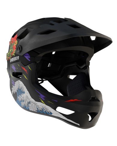 Casco de mandíbula Kamikaze RONIN Wave Black