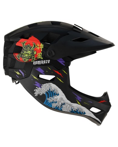 Casco de mandíbula Kamikaze RONIN Wave Black