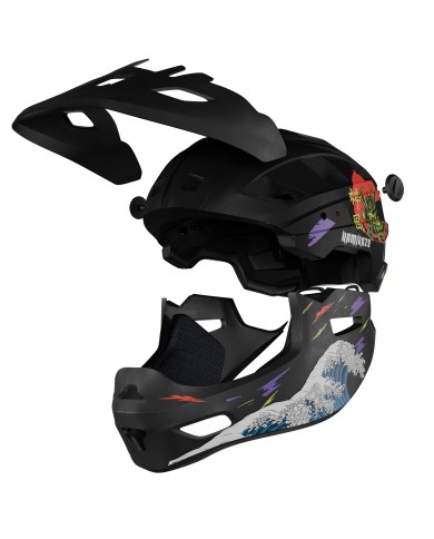 Casco de mandíbula Kamikaze RONIN Wave Black