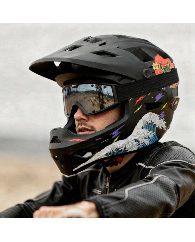 Casco de mandíbula Kamikaze RONIN Wave Black
