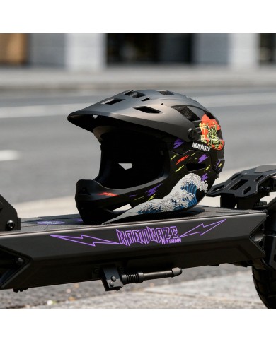 Casco de mandíbula Kamikaze RONIN Wave Black