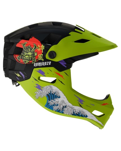 Casco de mandíbula Kamikaze RONIN Wave Green