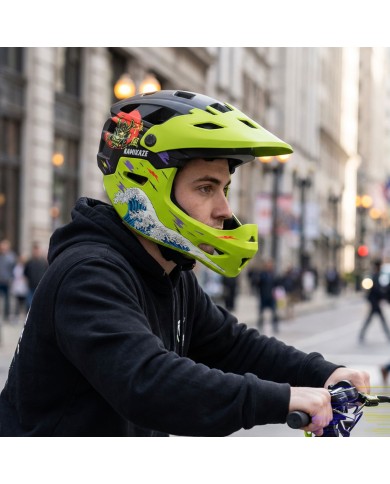 Casco de mandíbula Kamikaze RONIN Wave Green