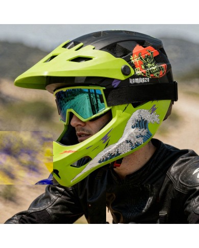 Casco de mandíbula Kamikaze RONIN Wave Green