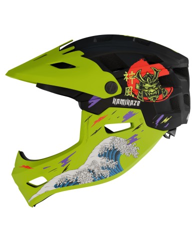 Casco de mandíbula Kamikaze RONIN Wave Green