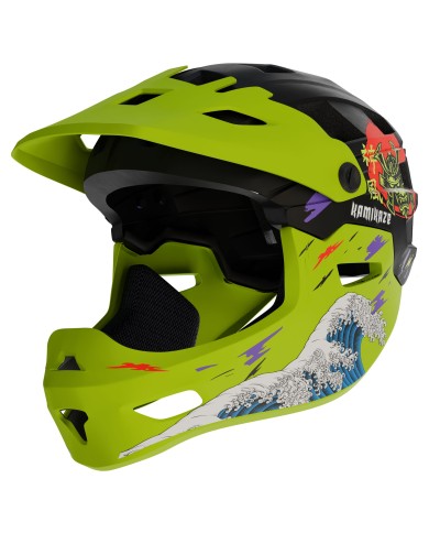 Casco de mandíbula Kamikaze RONIN Wave Green