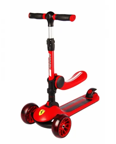 Patinete infantil Ferrari de tres ruedas 2 en 1 FXK28-2 Rojo