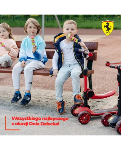 Patinete infantil Ferrari de tres ruedas 2 en 1 FXK28-2 Rojo
