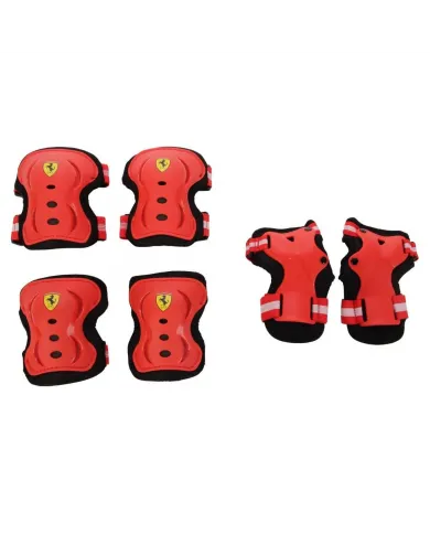 Ferrari set de protectores para niños para rodillas, codos y muñecas talla XXS rojos