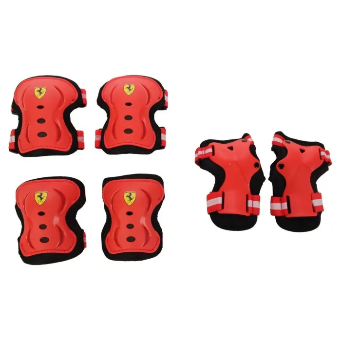 Ferrari set de protectores para niños para rodillas, codos y muñecas talla XXS rojos