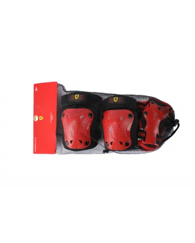 Ferrari set de protectores para niños para rodillas, codos y muñecas talla XXS rojos