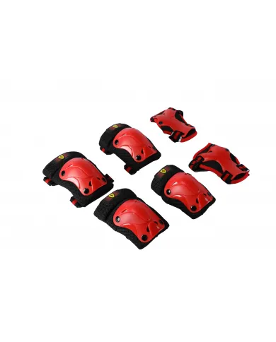 Ferrari set de protectores para niños para rodillas, codos y muñecas talla XXS rojos