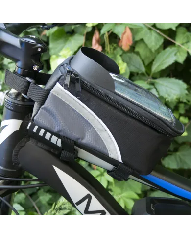 Bolsa de bicicleta Motus alforja para cuadro soporte para teléfono