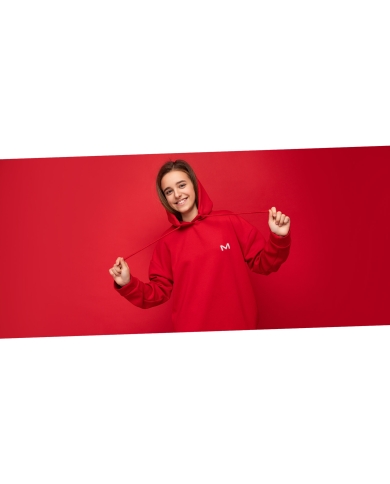Sudadera con capucha para mujer MOTUS talla M/L color rojo
