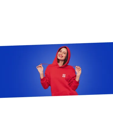 Sudadera de mujer SIVER con capucha talla M/L color rojo