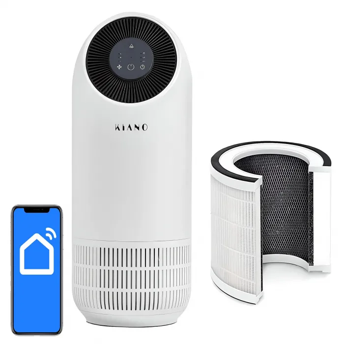 Purificador de aire Kiano Fillo filtro preliminar, de carbón y HEPA 13 smart